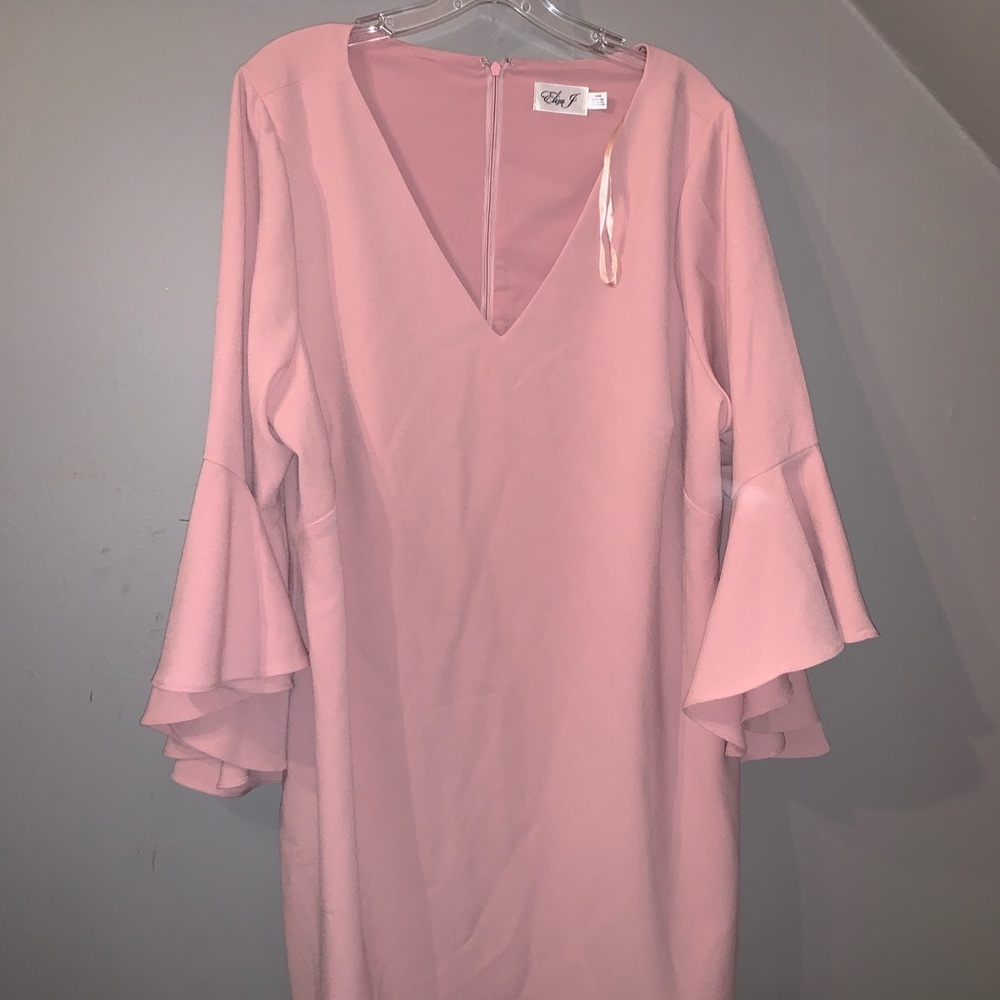 Blush bell sleeve dress